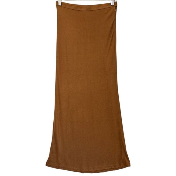 Escada Sport Maxi Skirt Size 36 Small Metallic Copper Liquid Knit Whimsigoth Y2K - Picture 1 of 8
